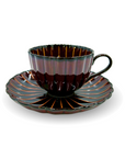 ぎやまん陶漆ブラウンコーヒーカップ&ソーサー