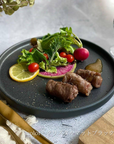美濃焼フラットプレート(L)クリスタルマットブラック