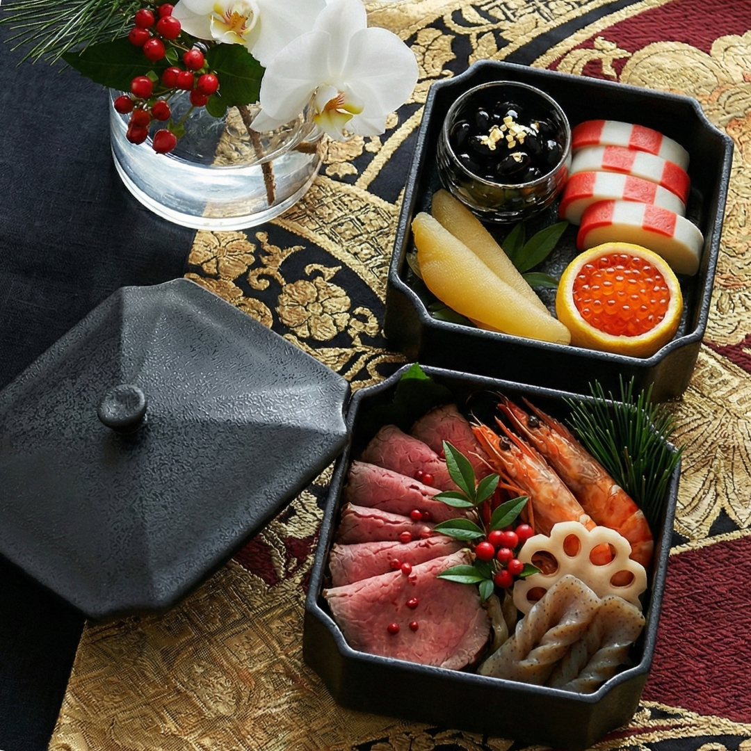 美濃焼 / 宝重箱 (二段重) 4寸 13.5cm / 黒結晶 – おしゃれな食器専門