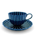 ぎやまん陶茄子紺ブルーコーヒーカップ&ソーサー