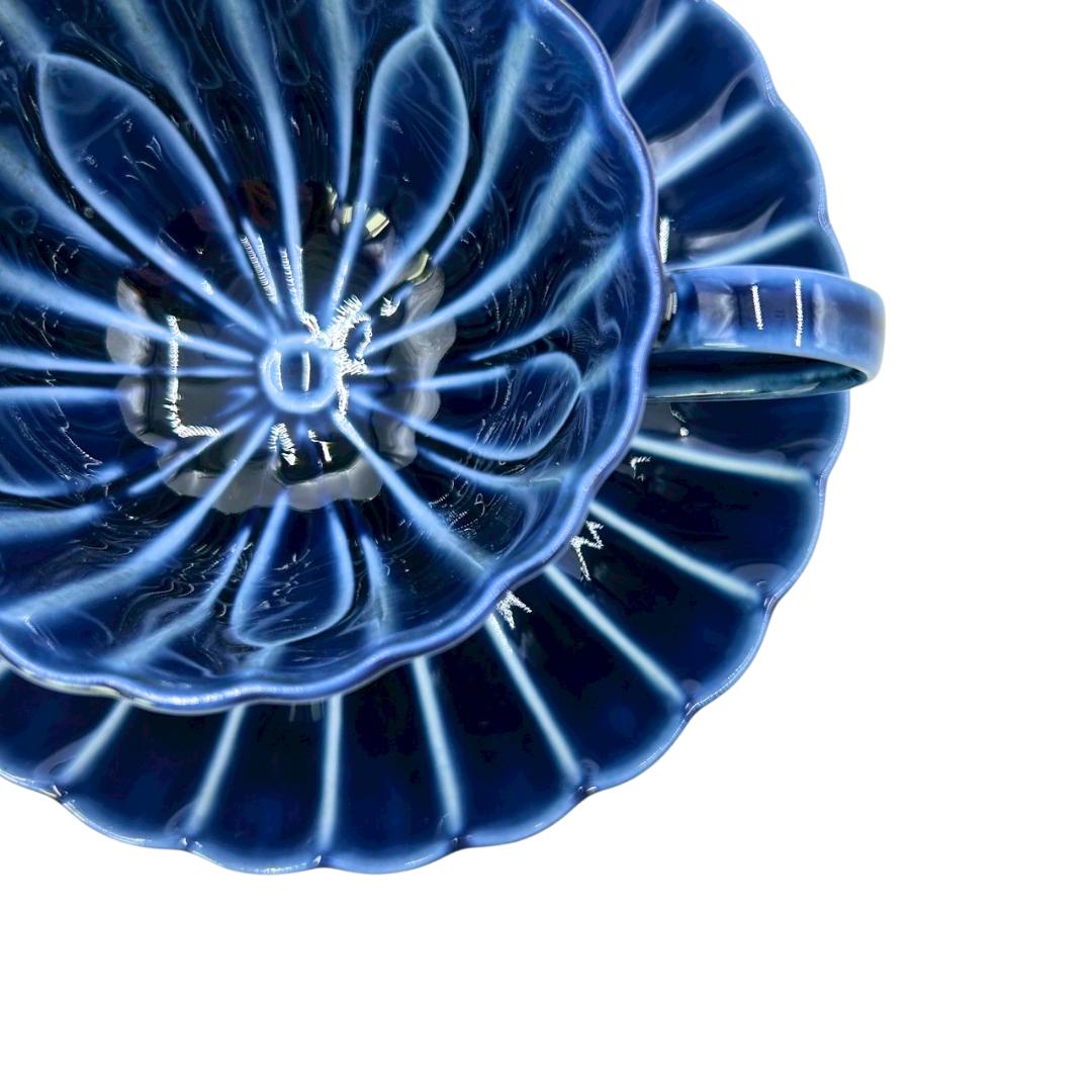 ぎやまん陶茄子紺ブルーコーヒーカップ＆ソーサー – おしゃれな食器