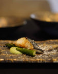 美濃焼NOBLE GOLDソギ彫り角皿