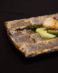 美濃焼NOBLE GOLDソギ彫り角皿