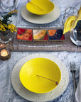 美濃焼とちり丸皿(M)黄色