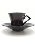 美濃焼■漆 シダ■コーヒーカップ&ソーサーセット 曙(黒)