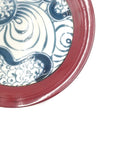 美濃焼■渦紋-kamon-■リムプレート(大) 根来(赤)
