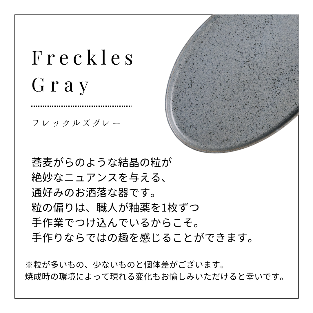 美濃焼 / オーバルプレート 24.5cm / フレックルズグレー