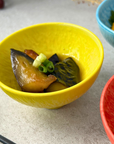 美濃焼とちり丸皿（S）黄色
