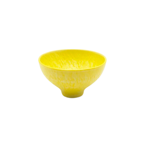 美濃焼 / とちり丸皿（S） 8.5cm / 黄色