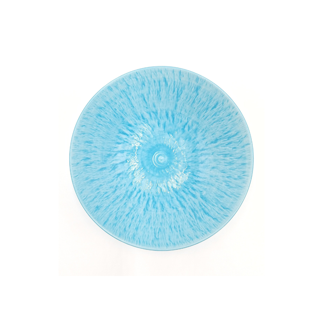 【アウトレット】 美濃焼 / とちり丸皿（M) 17cm / 水色 【30%OFF】