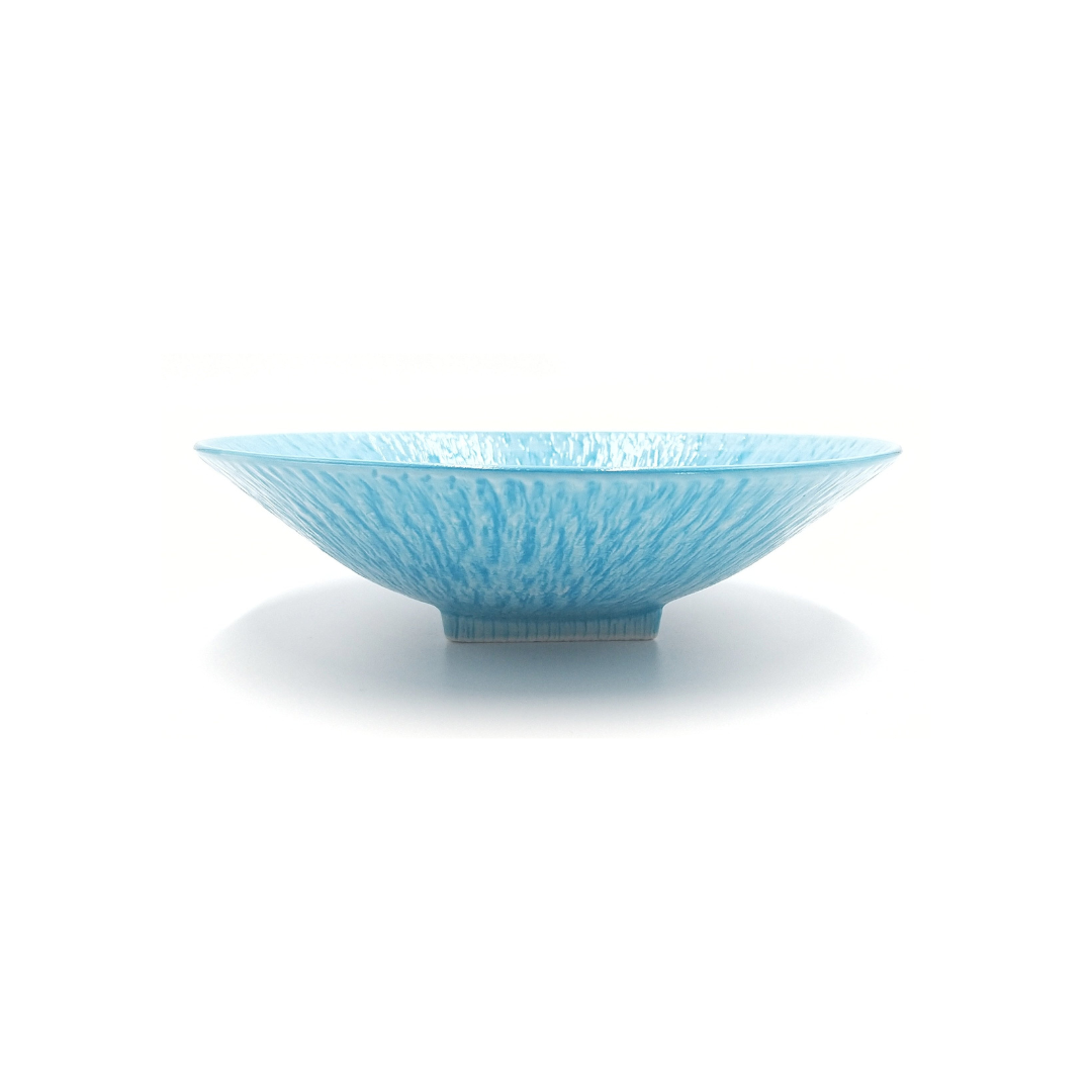 【アウトレット】 美濃焼 / とちり丸皿（M) 17cm / 水色 【30%OFF】