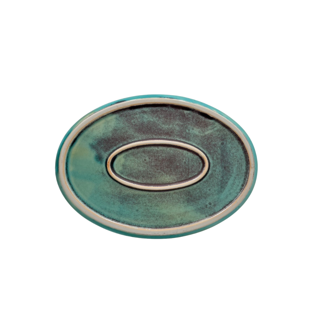 slow greenコラボ】 / オーバルプレート 21cm / トルコブルー（S