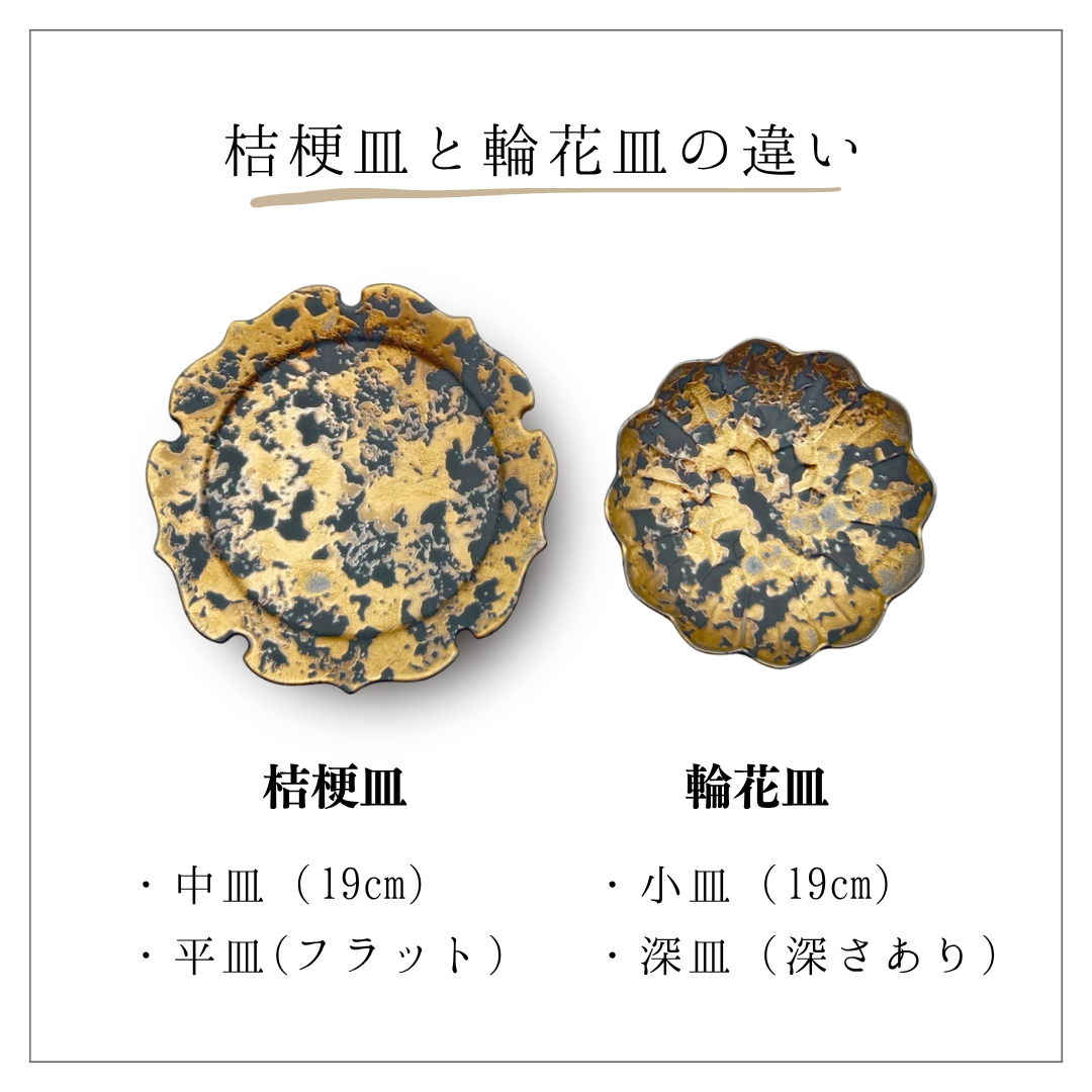 美濃焼NOBLE GOLD輪花皿　