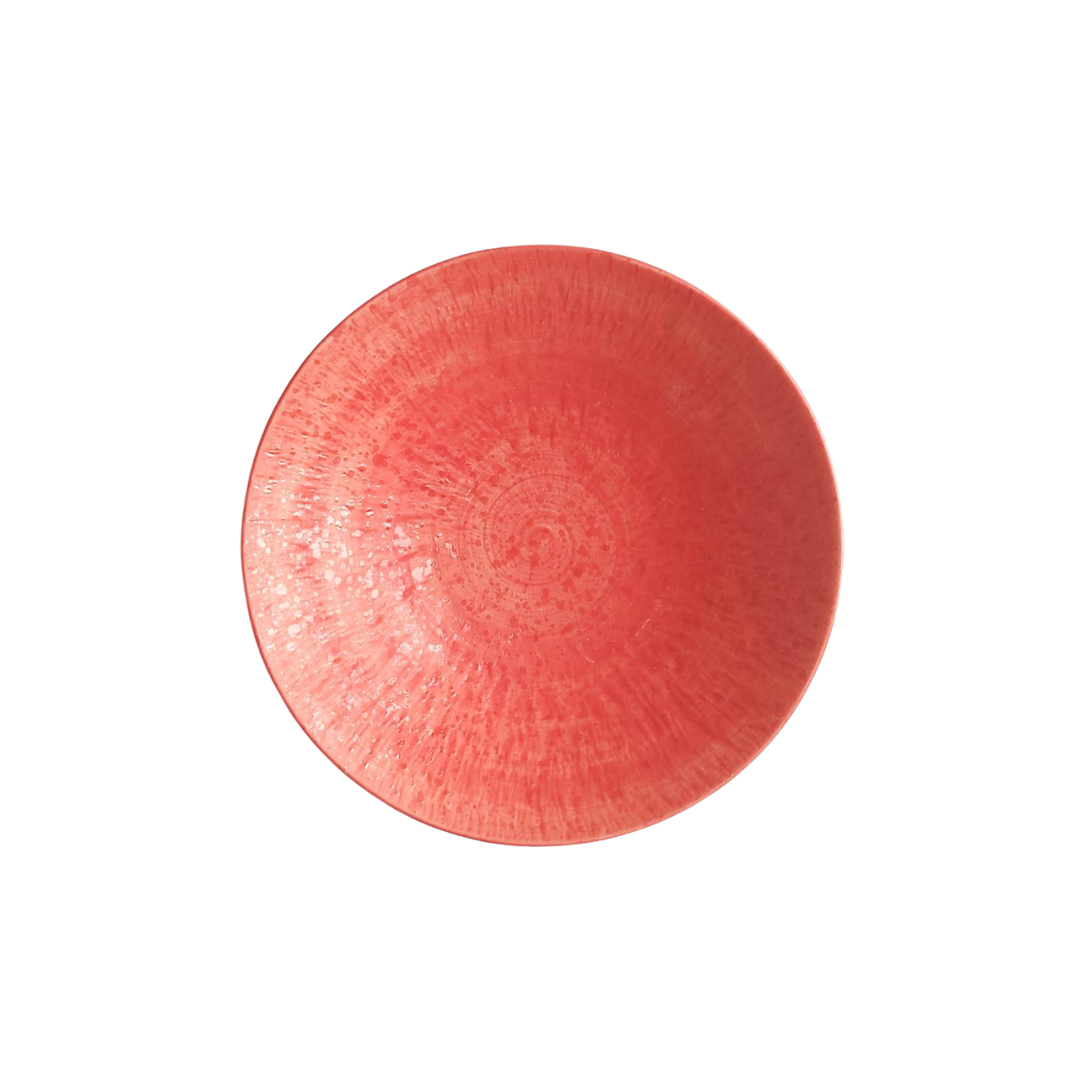 【アウトレット】 美濃焼 / とちり丸皿（M) 17cm / 赤色 【30%OFF】