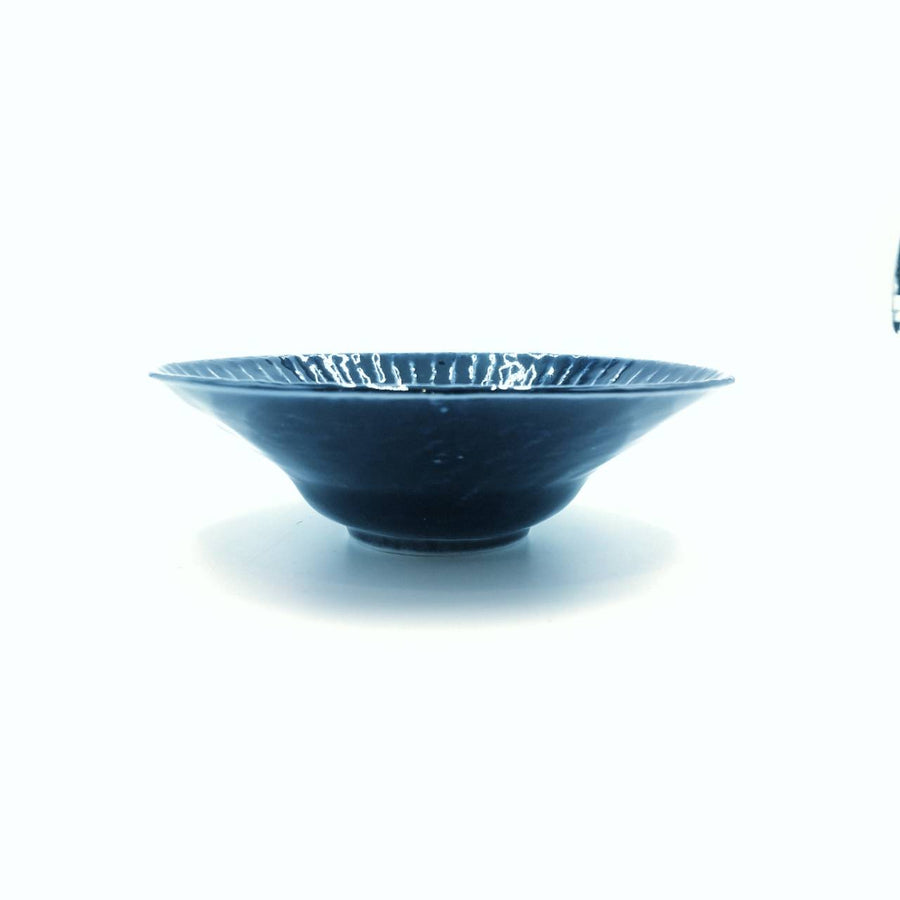 【生産終了】美濃焼■そぎ彫リム鉢■黒瑠璃（小）【30%OFF】