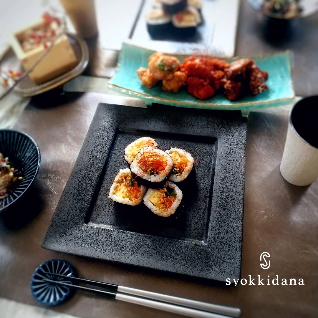 おしゃれな食器専門店『syokkidana』 美濃焼□四角皿□黒結晶