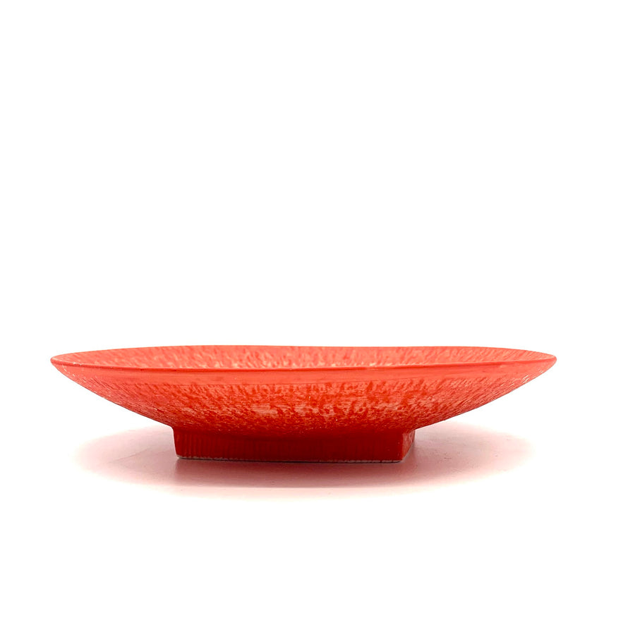 美濃焼■とちり丸皿（大）■赤色