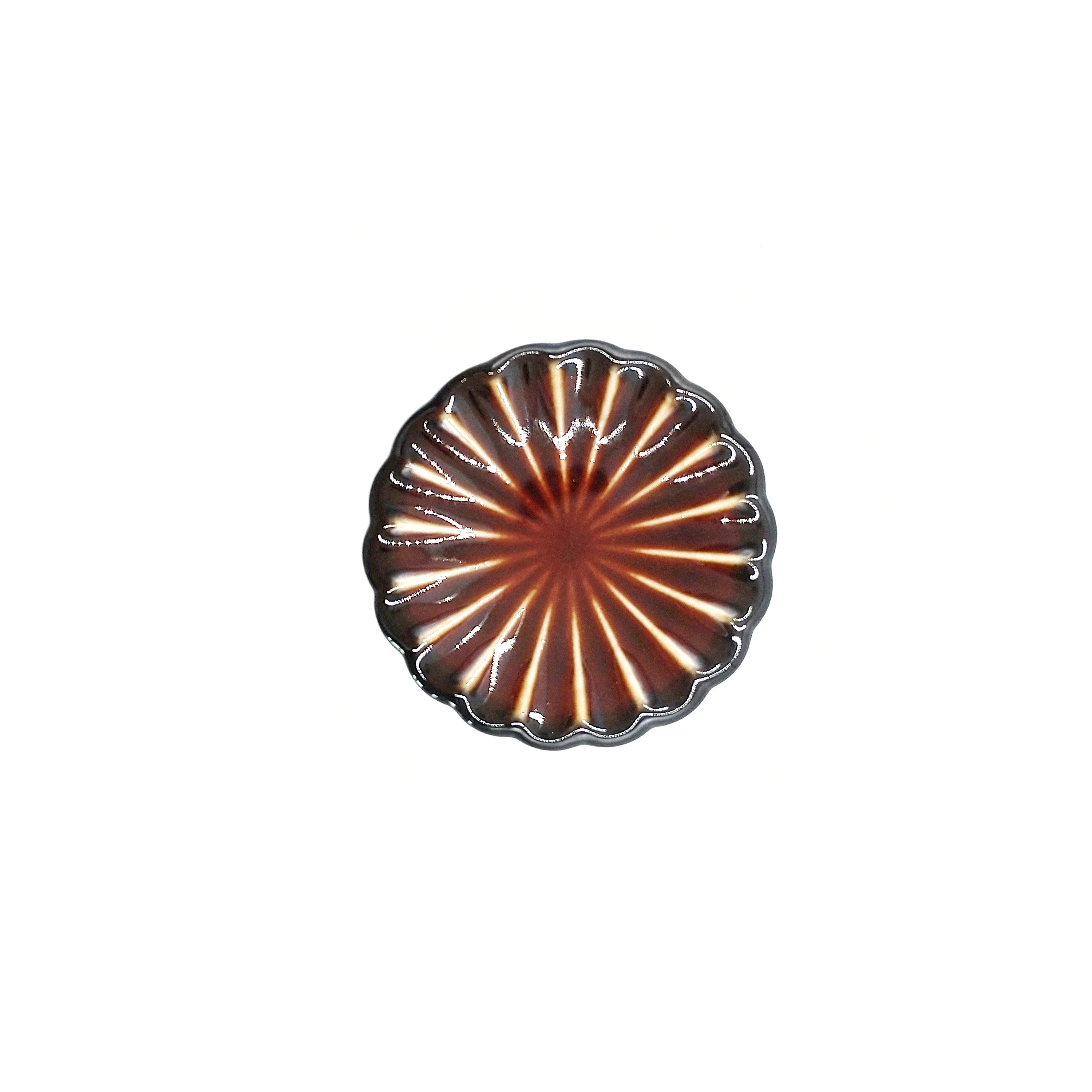 HARU様❁美濃焼❁リム大皿セット❁エンボス加工❁チョコレートブラウン❁未使用❁ リム型カレーボウルペア – 陶土う庵