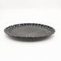 ぎやまん陶 / 楕円焼物皿 21cm  / 墨ブラック