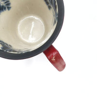 美濃焼■漆　シダ■コーヒーカップ＆ソーサーセット　根来（赤）