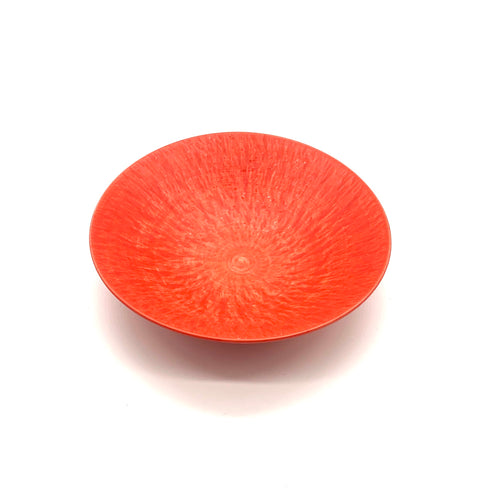 美濃焼 / とちり丸皿（M） 17cm / 赤色